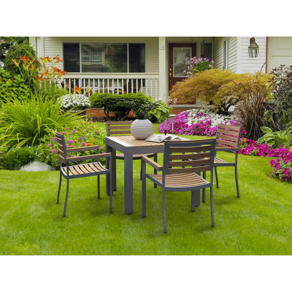Outdoor Seville 5-Pieces Square Dining Set