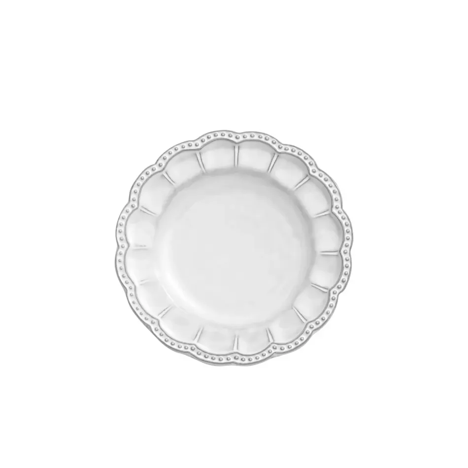 Bella Bianca Beaded Bread Plate 6.25" D