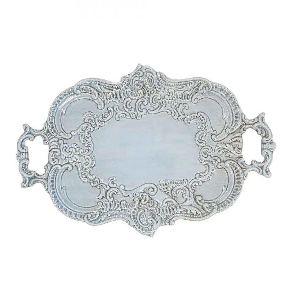 Finezza Baroque Tray Blue 17" L x 11.5" W