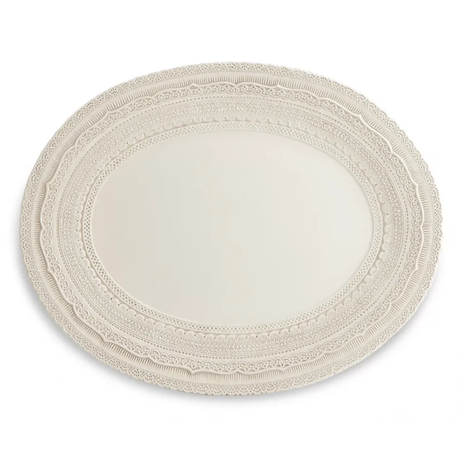 Finezza Cream Large Oval Platter 19" L x 15" W