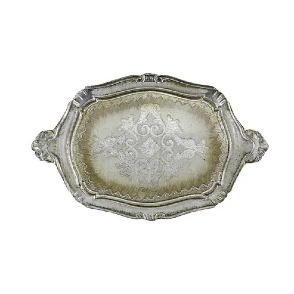 Florentino Antique Silver/Gold Wooden Tray Extra Small