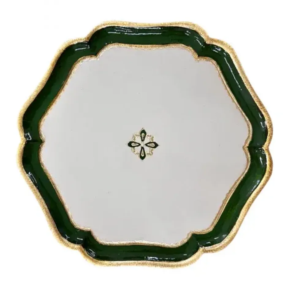 Florentino Baroque Green Wooden Charger
