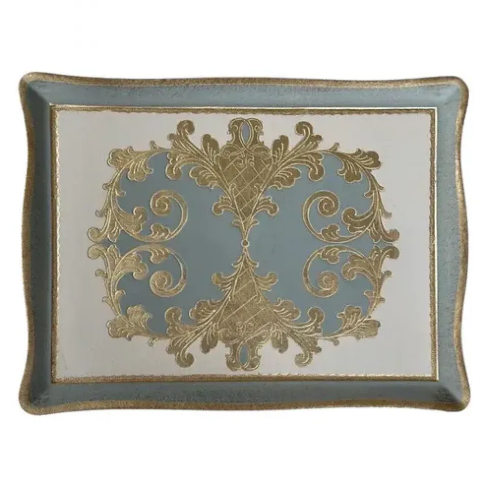 Florentino Baroque Villa Blue Rectangular Tray