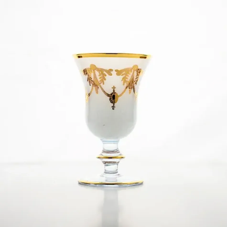 Rialto Borghese White with Gold Water/Wine Glass