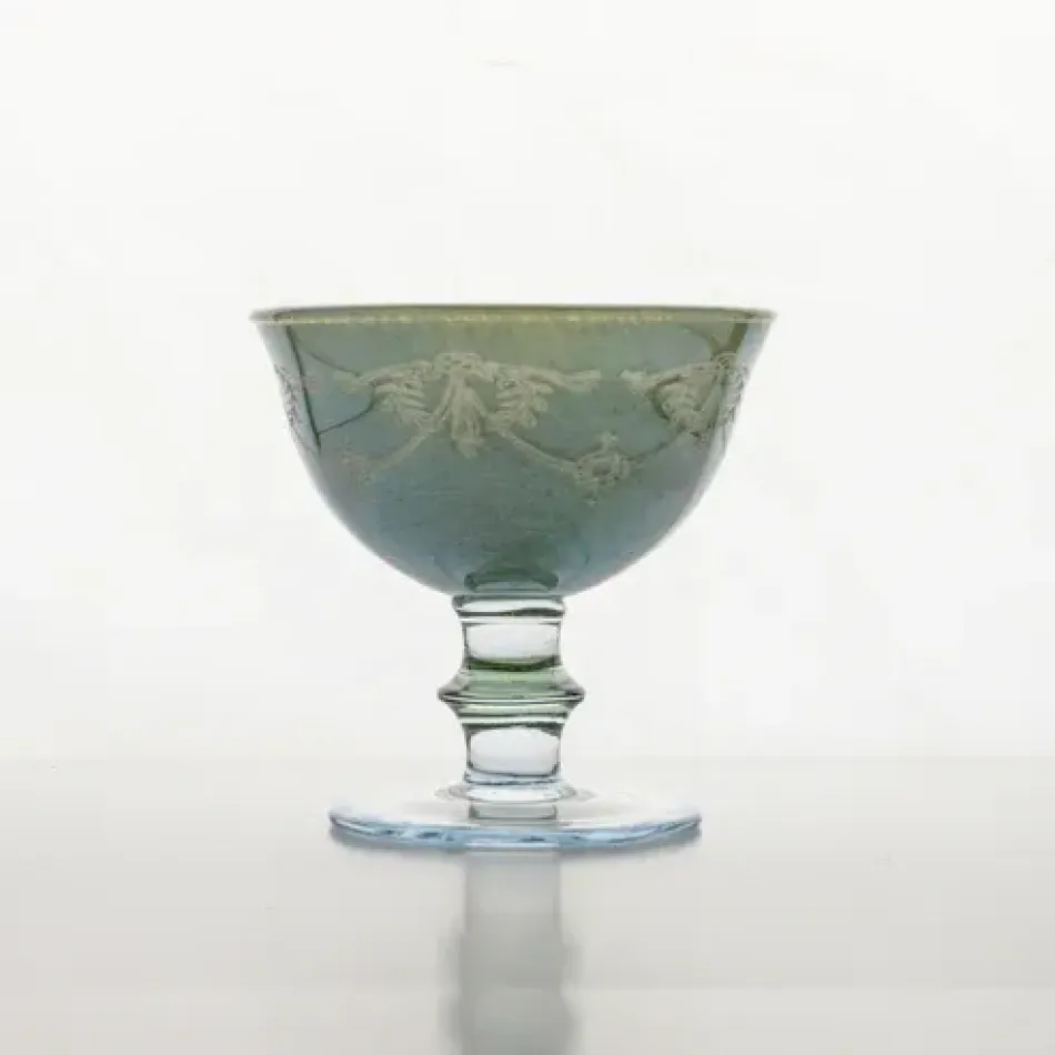 Rialto Borghese Etched Green Compote