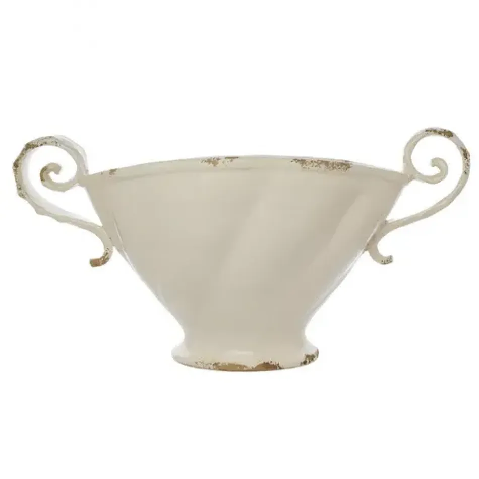Scavo Cream Twist Bowl with Handles