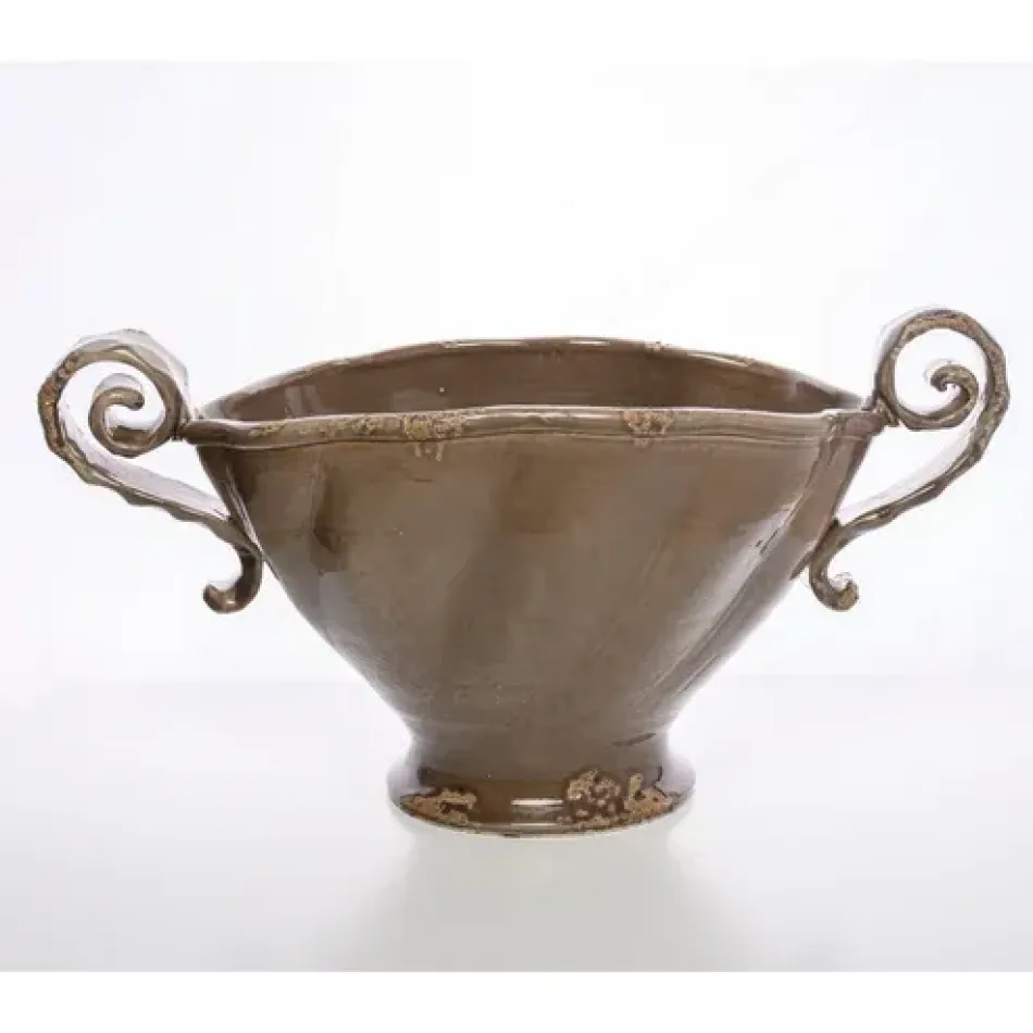 Scavo Taupe Twist Bowl with Handles