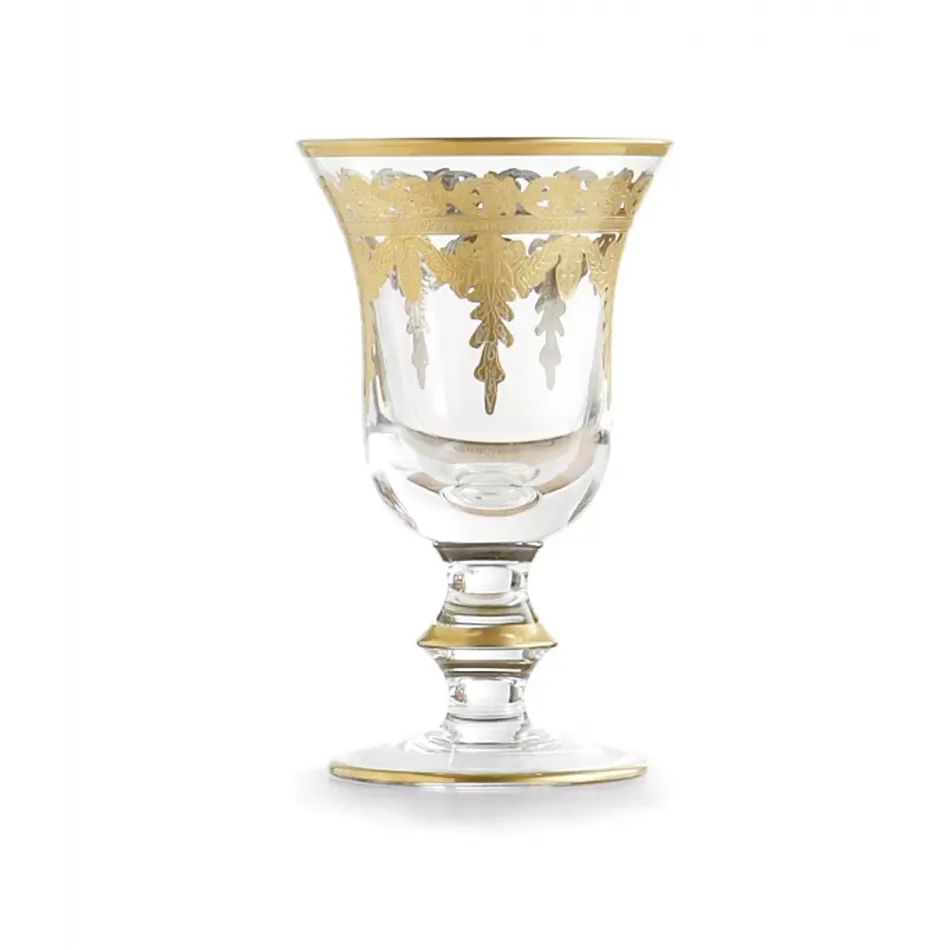 Vetro Gold Water/Wine Glass 6.5" H x 4"D 7.5 oz
