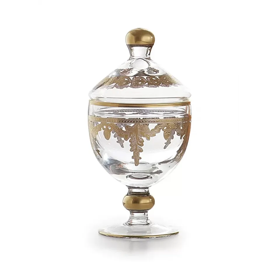 Vetro Gold Baroque Canister with Lid 7.5" H x 3.75" D 10 oz