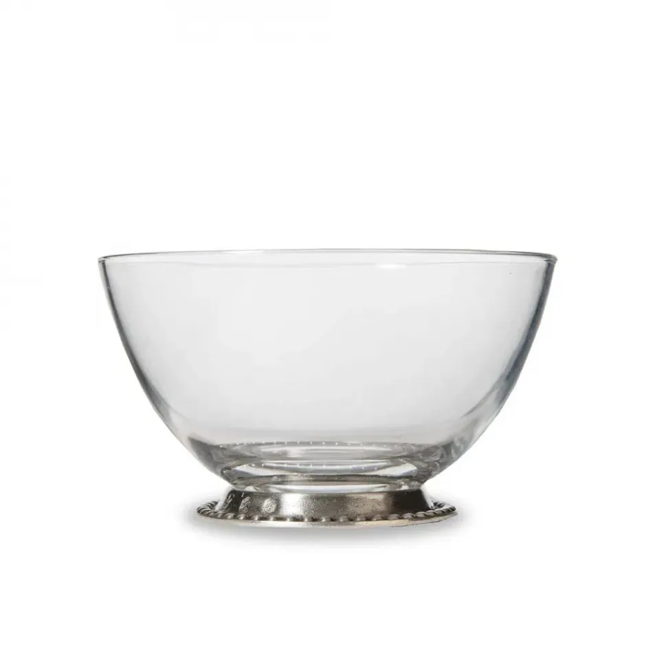 Tesoro Small Beaded Footed Bowl 5.25" D x 3" H