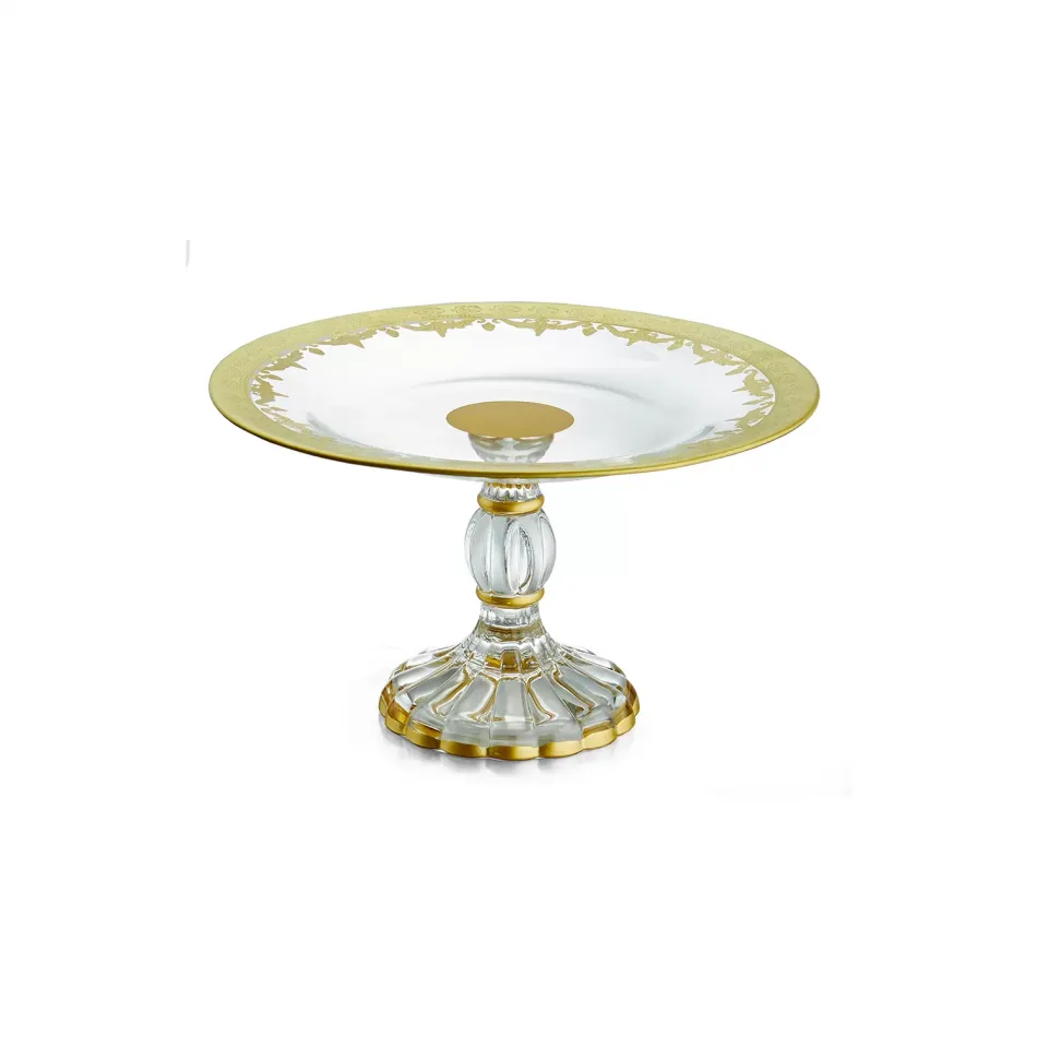 Vetro Gold Petit Four Stand 10" D x 4.75" H