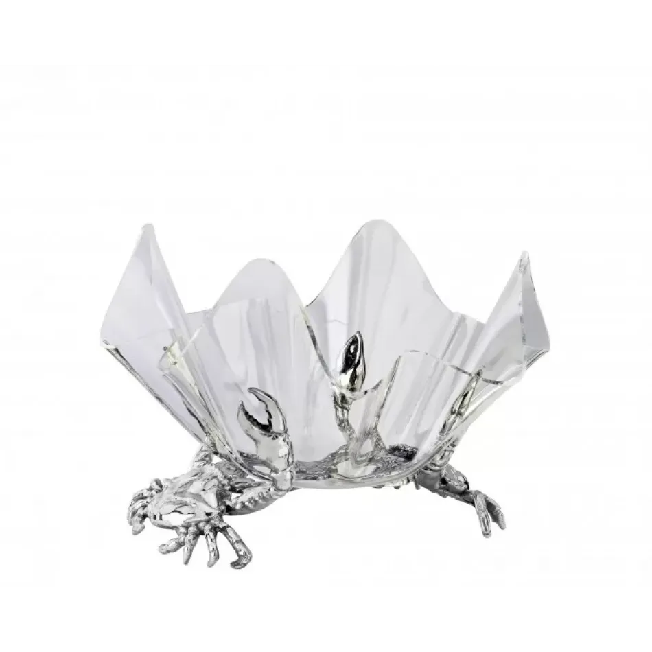 Sea and Shore Crab Acrylic Bowl 14" Stand