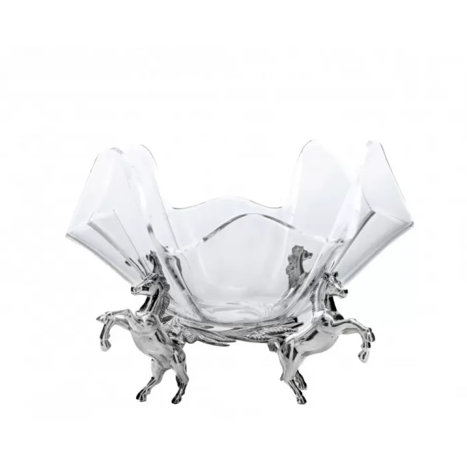 Equestrian Horse Acrylic Bowl 11" Stand