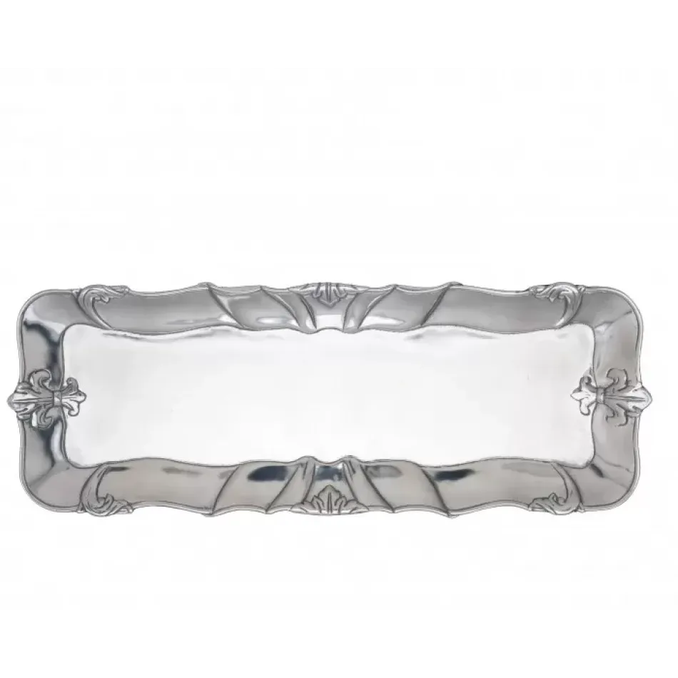 Fleur De Lis Oblong Tray 18 x 7 in