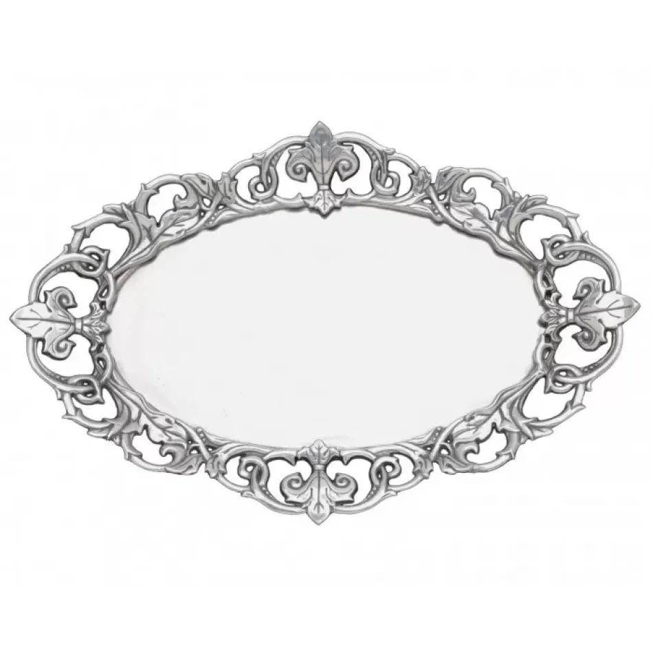 Fleur De Lis Oval Serving Tray