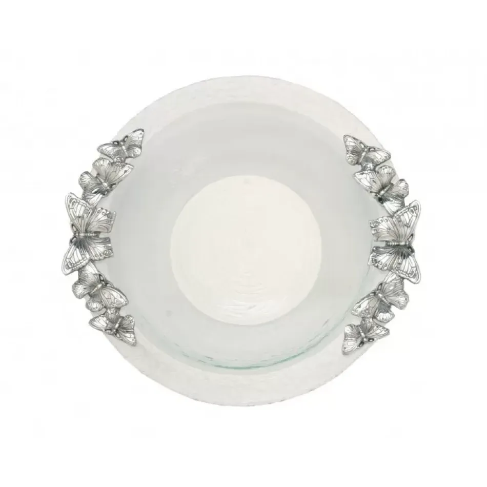 Butterfly Glass Salad Bowl