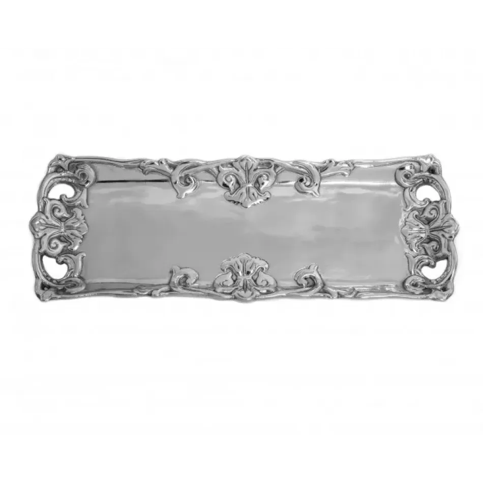 Fleur De Lis Oblong Tray 17 x 6 in