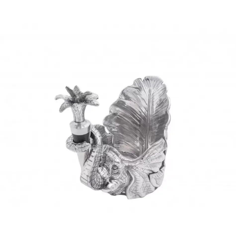 Elephant Wine Coaster and Stopper Set