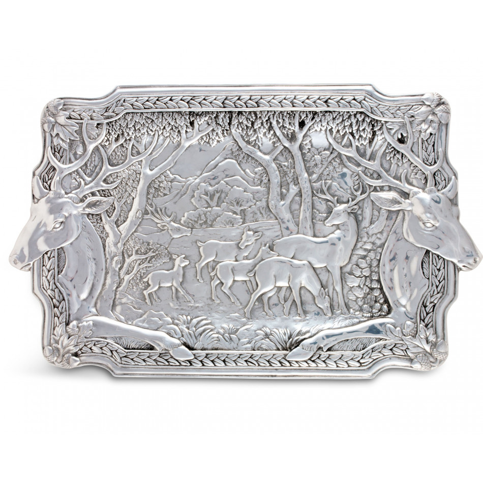 Elk Herd Oblong Tray 25.5 x 15.5 in