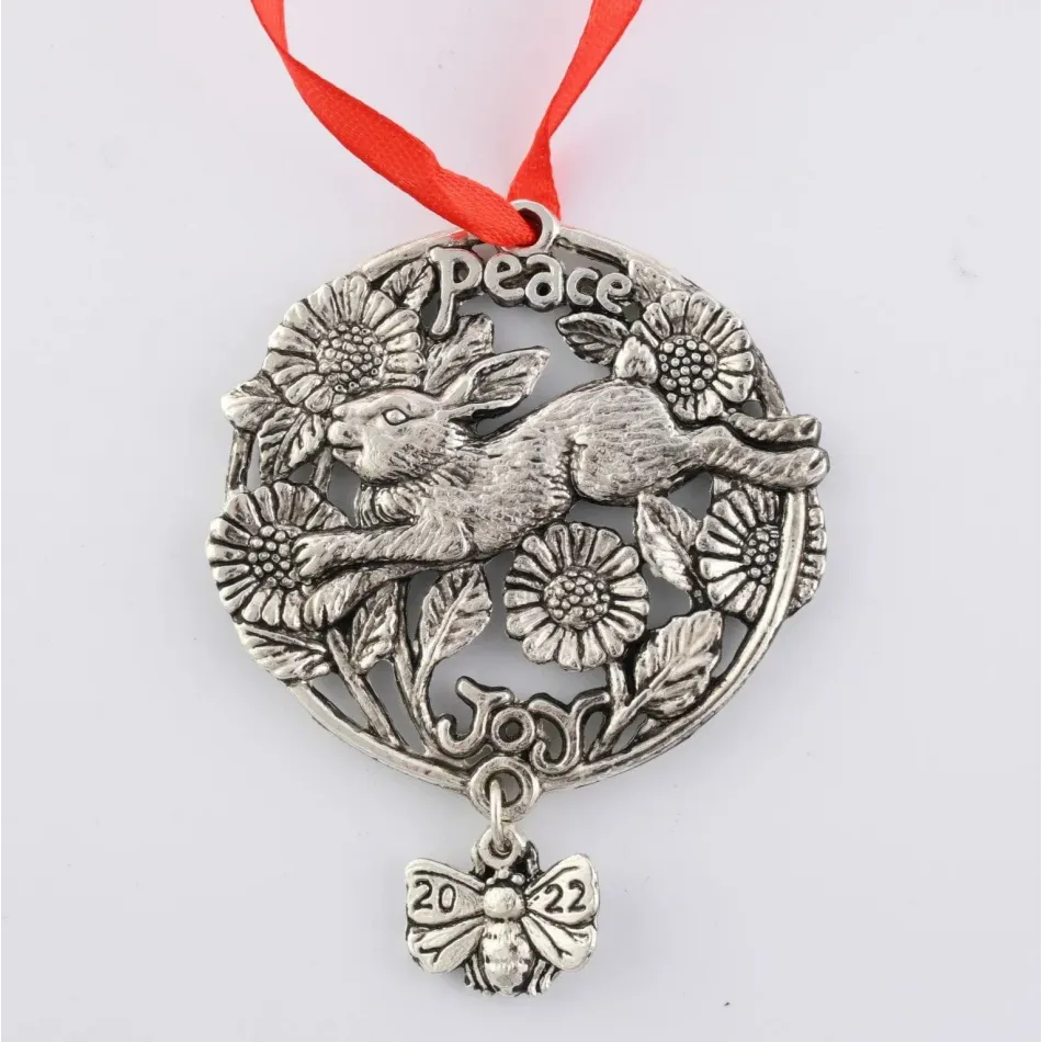 2022 Rabbit Christmas "Peace" Ornament