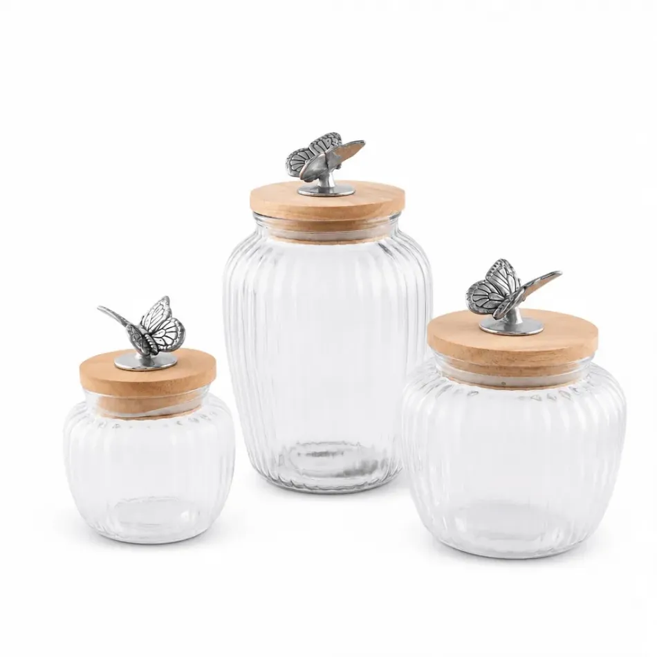 Butterfly Glass Canister