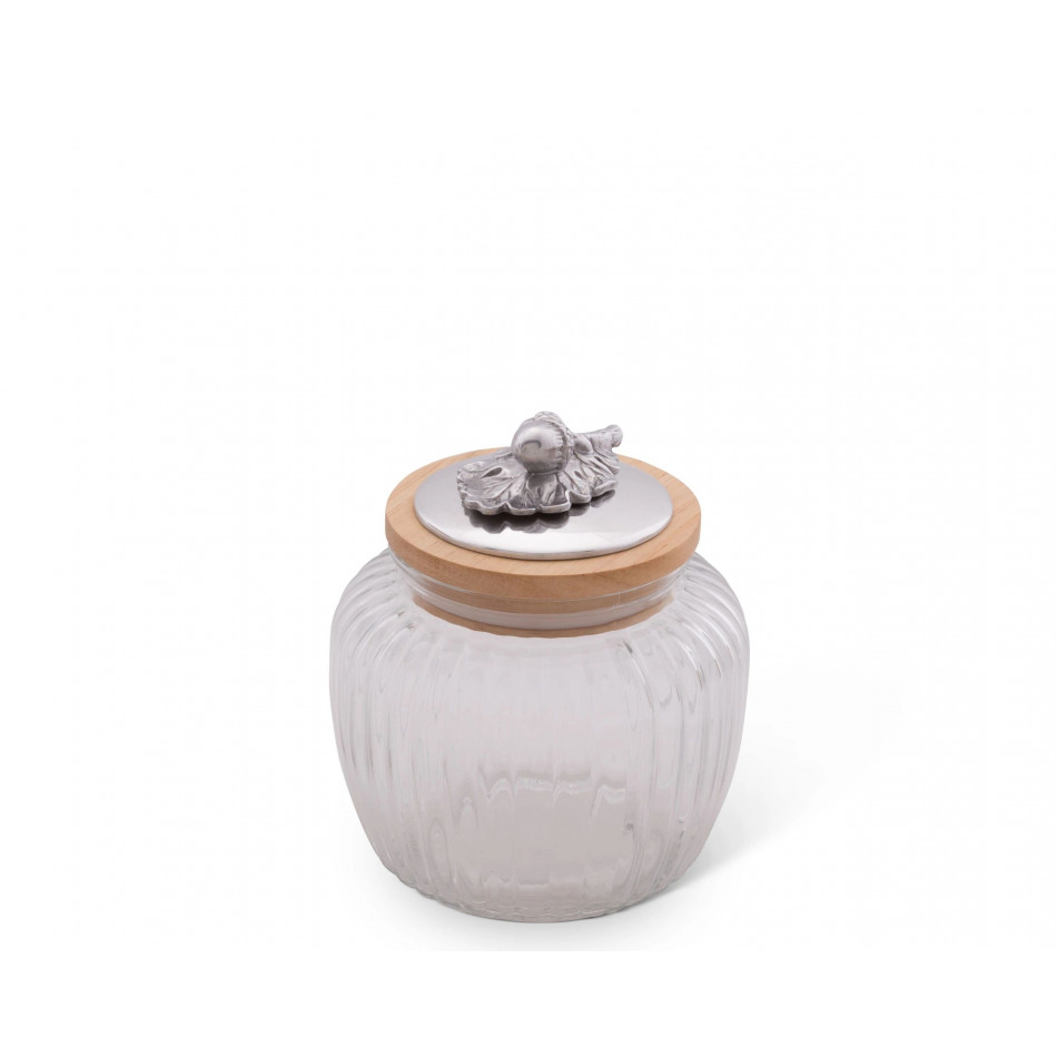 Acorn Oak Glass Canister Medium