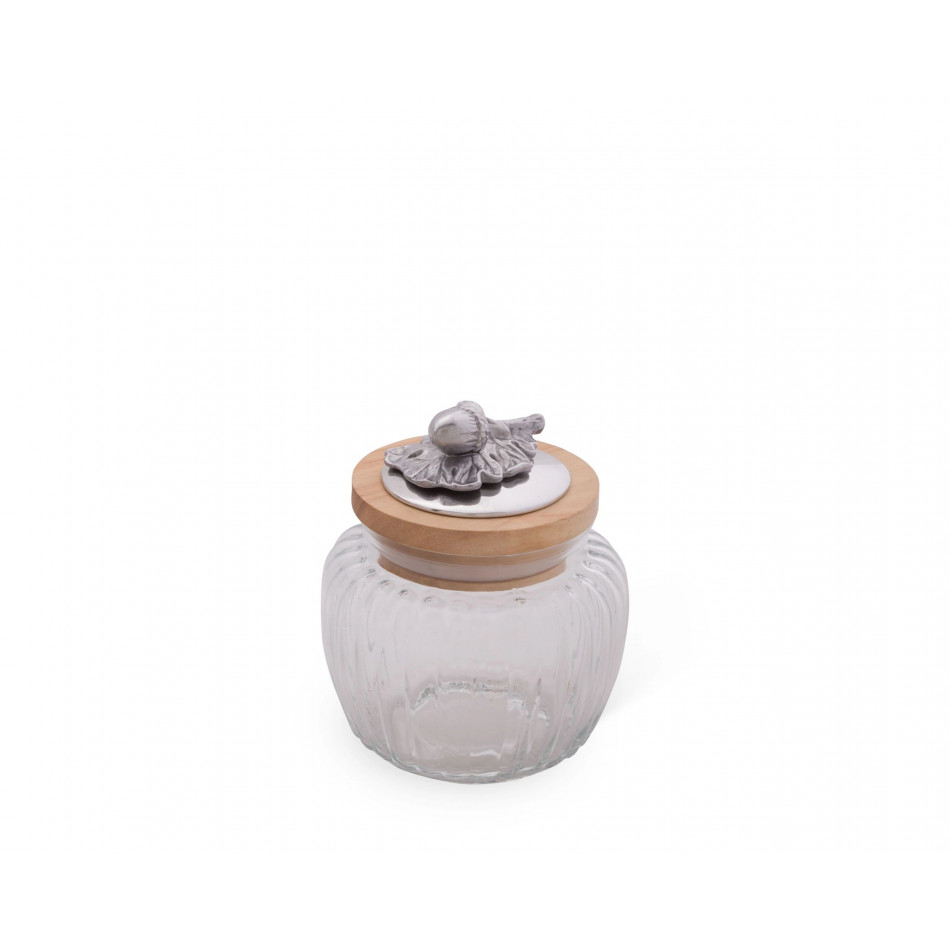 Acorn Oak Glass Canister Small