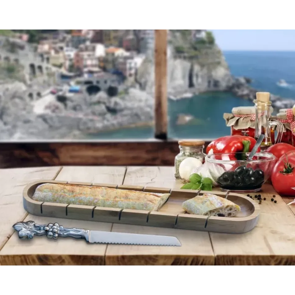 Grape Baguette Board with Grape Bread Knife