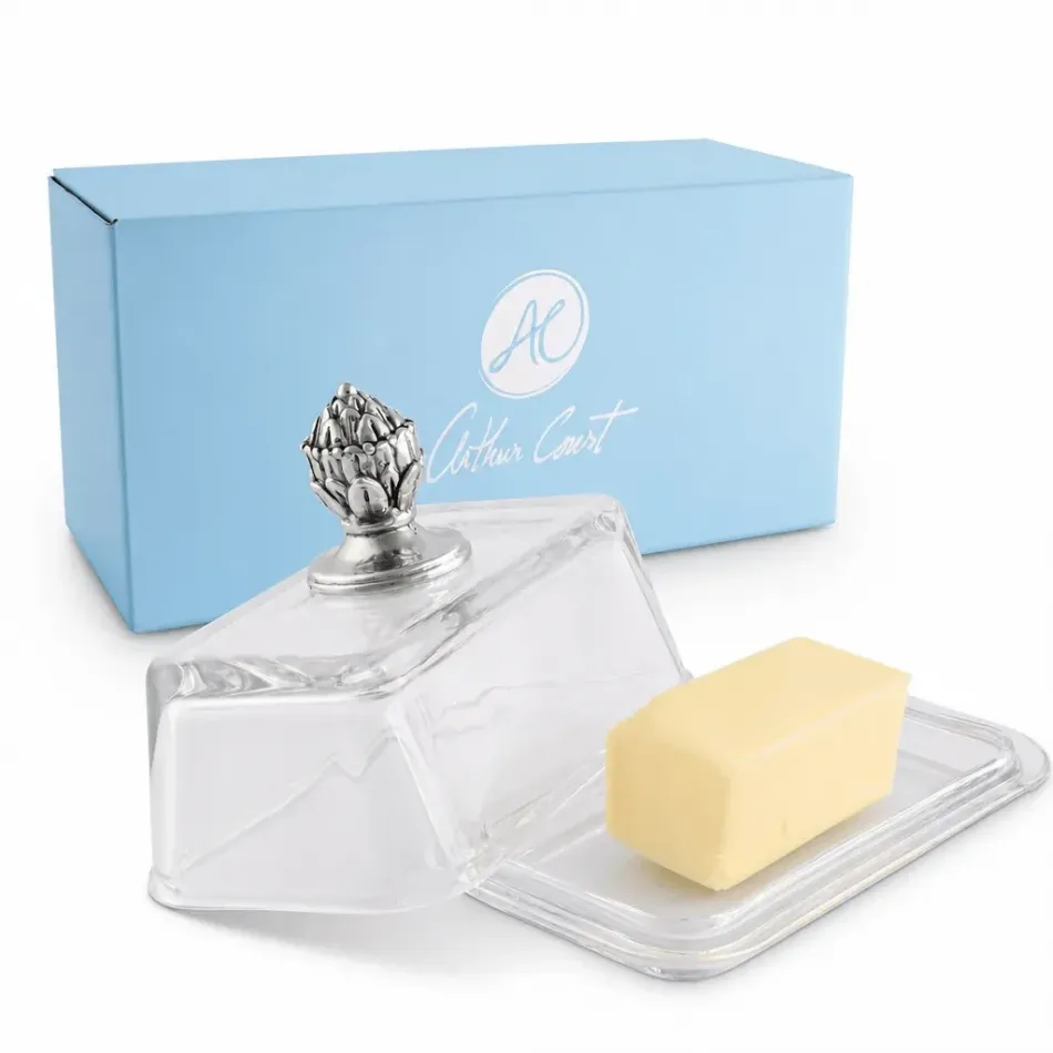 Concho Glass Butter Dish