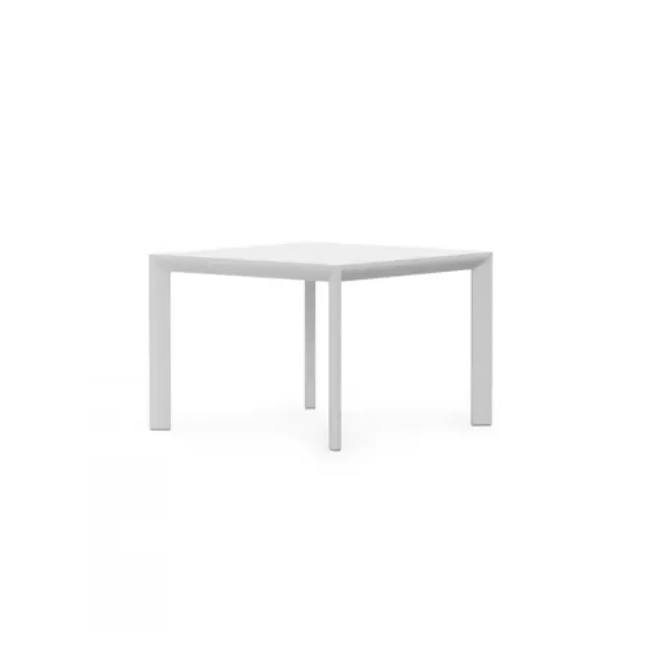 Porto Outdoor square Dining Table Matte White Aluminum & N/A