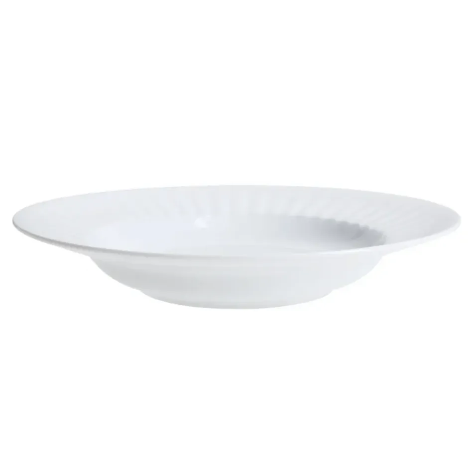 Plisse White Rim Soup Plate
