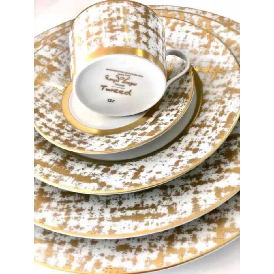 Tweed White & Gold Relish Dish