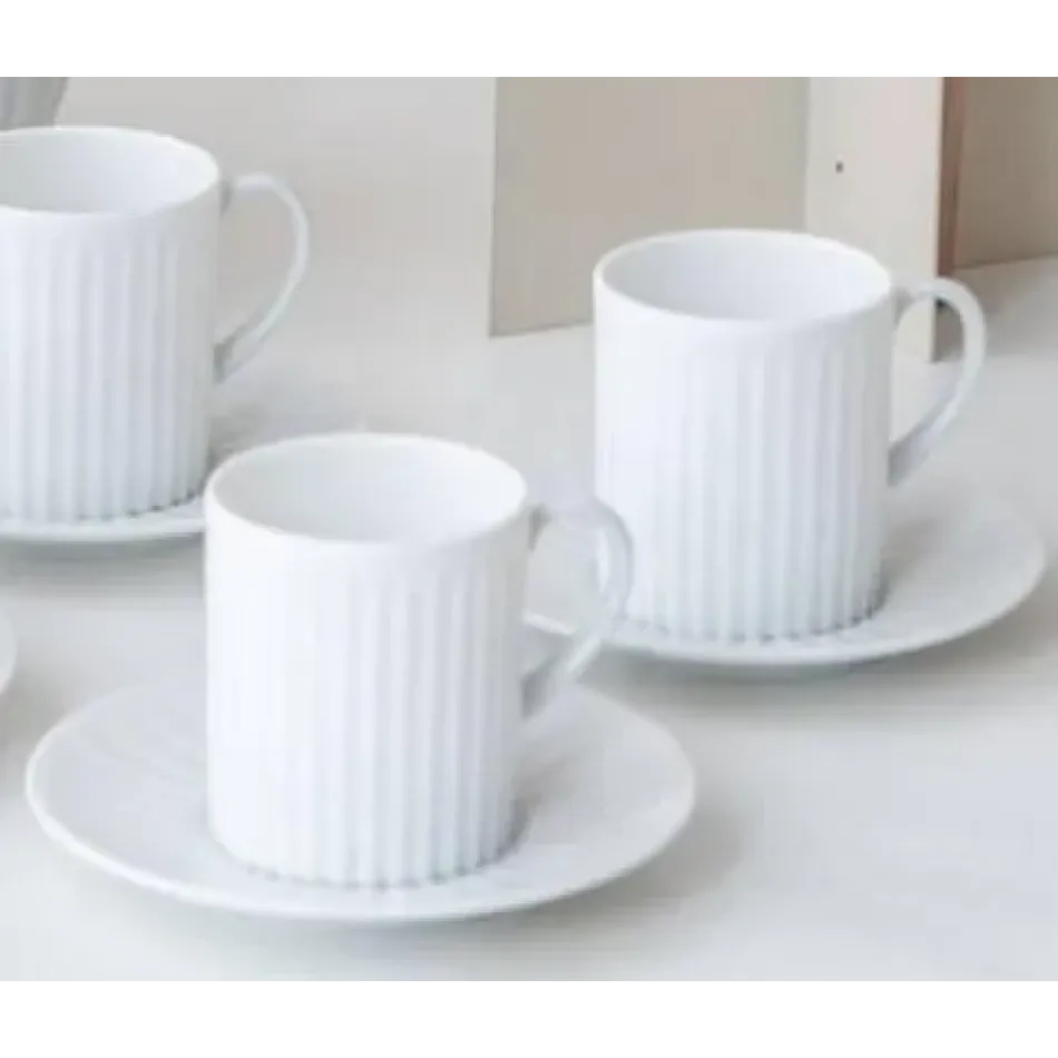 Plisse White Coffee Cup