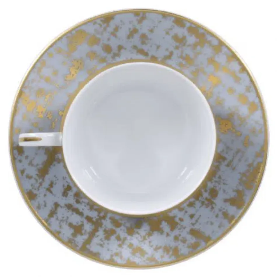 Tweed Grey & Gold Tea Saucer