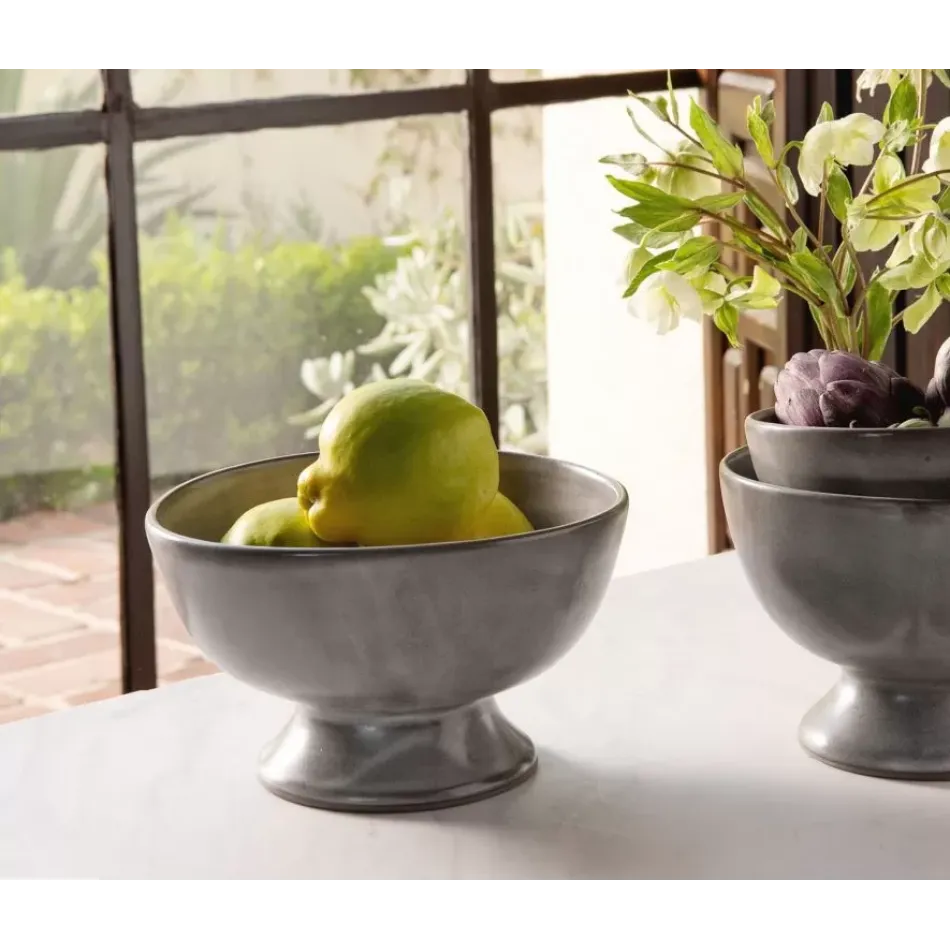 Wilson Cement Glaze, Footed Serving Bowl, Stoneware, Large, Pack of 2