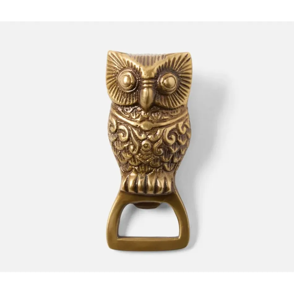 Archibald Antique Brass, Owl Bottle Opener, Mini, Metal, Pack of 3