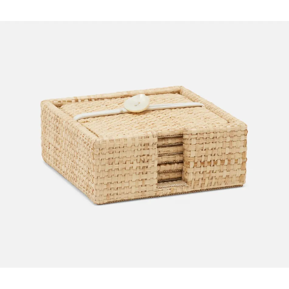 Barth Natural, Coaster Set of 6, Raffia