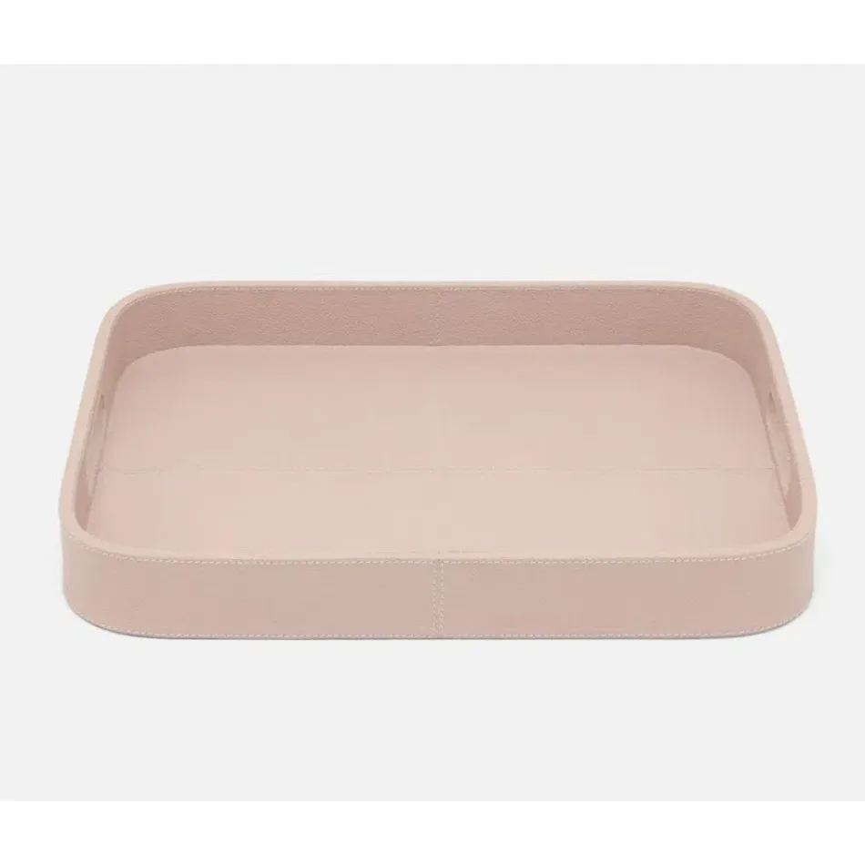 Bristol Dusty Rose Tray Rectangular With Rounded Edges Full-Grain Leather