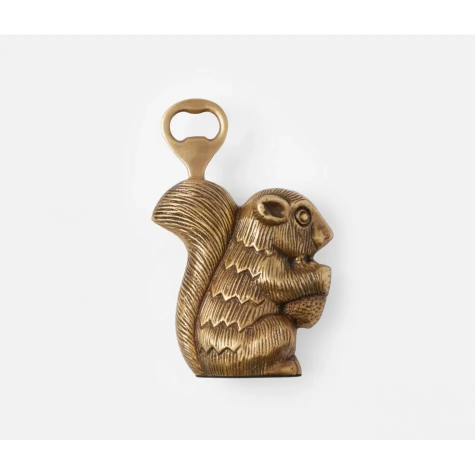 Dora Antique Brass Squirrel Bottle Opener