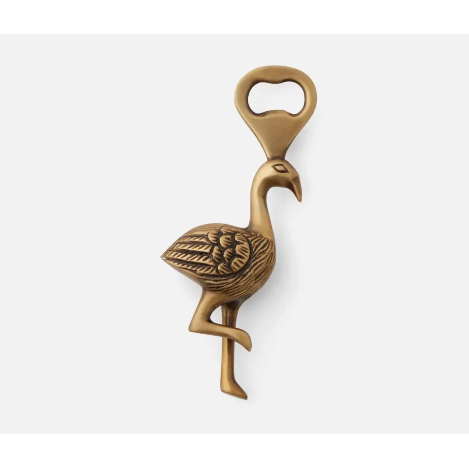 Dottie Antique Brass, Flamingo, Bottle Opener, Metal, Pack of 3