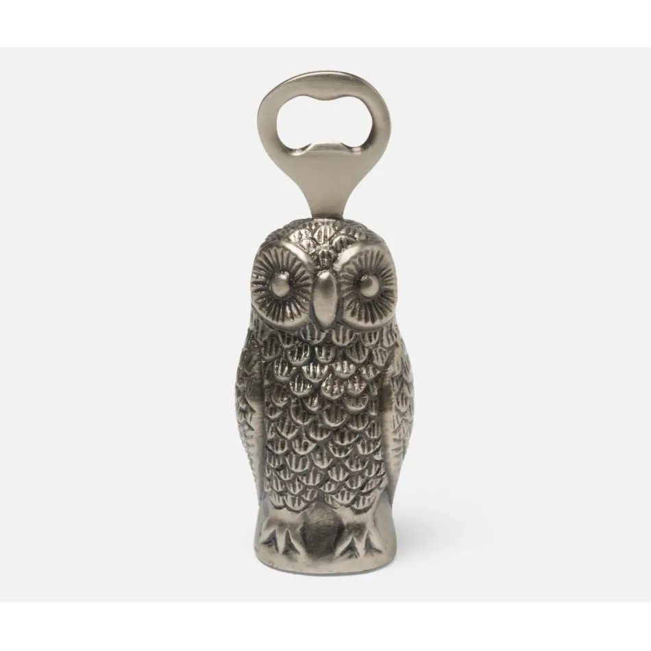 Marvin Antique Pewter, Owl Bottle Opener, Metal, Pack of 3