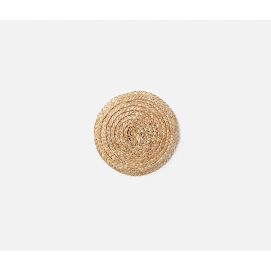 Mila Round Natural Straw Coasters, Boxed Set of 4