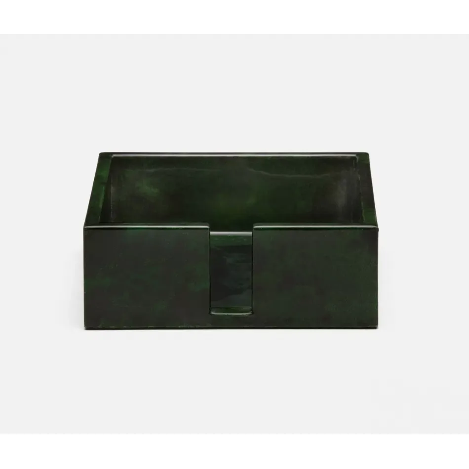 Nelson Emerald Gloss, Luncheon Napkin Tray, Vellum Leather, Pack of 2