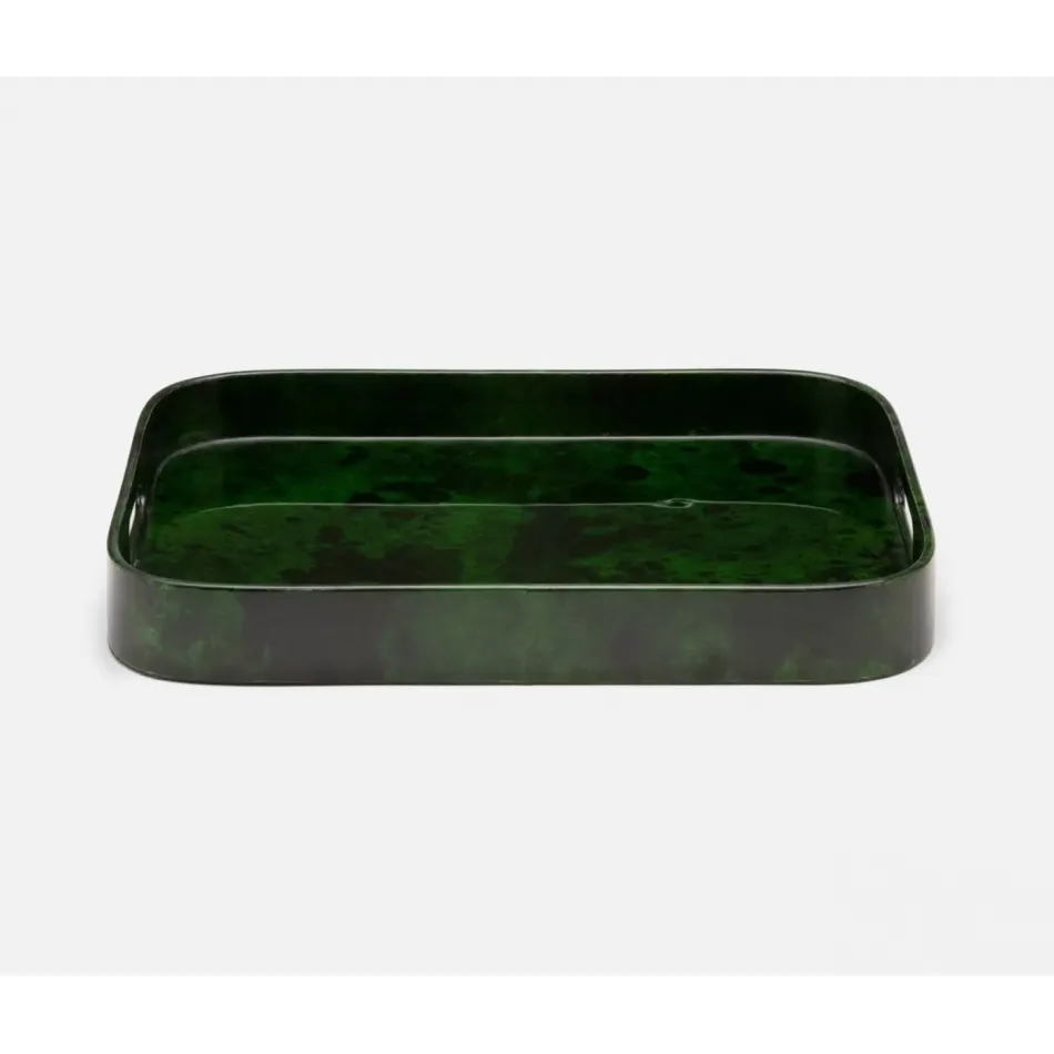 Nelson Emerald Gloss, Tray, Rectangular, Vellum Leather