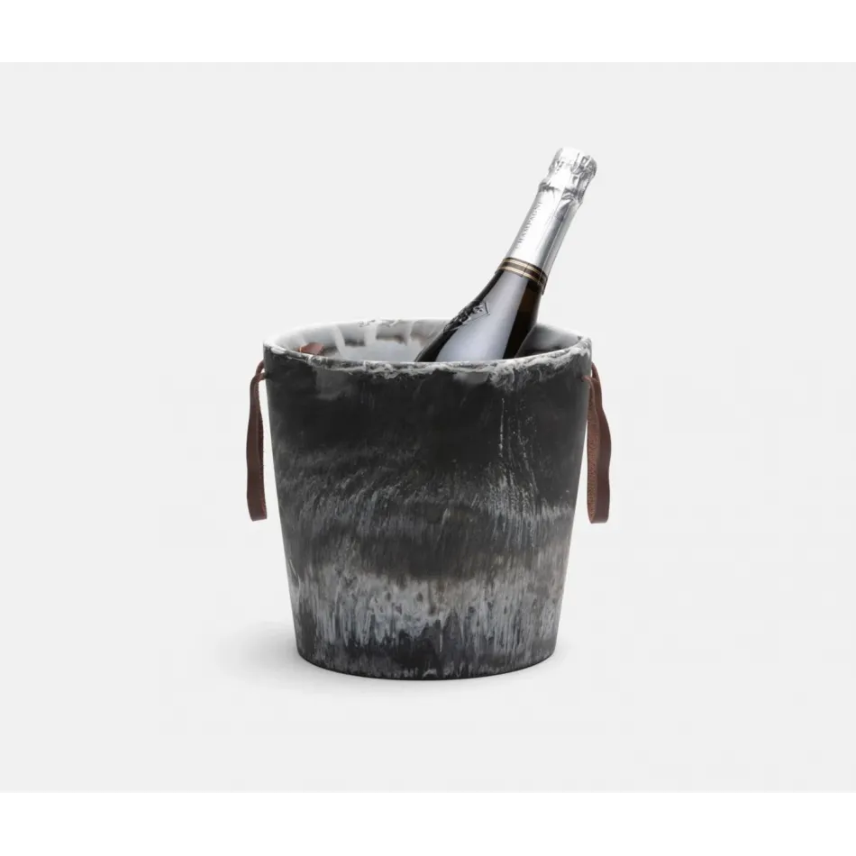 Wesley Black Swirled Resin Champagne Bucket