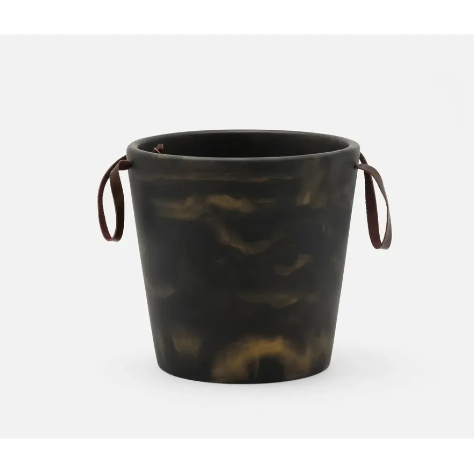 Wesley Black/Gold Swirled Champagne Bucket Resin