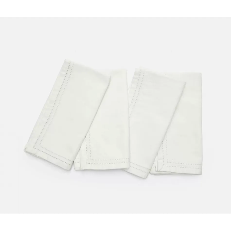 Betty Ivory Double Eyelet Napkin Cotton Canvas 20 x 20, Pack of 4