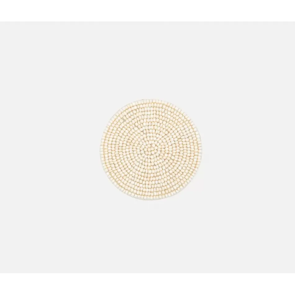 Terza Cream Round Coaster Boxed Set of 4