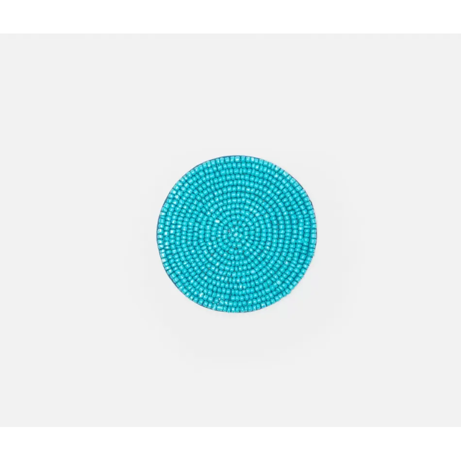 Terza Turquoise Round Coaster Boxed Set of 4