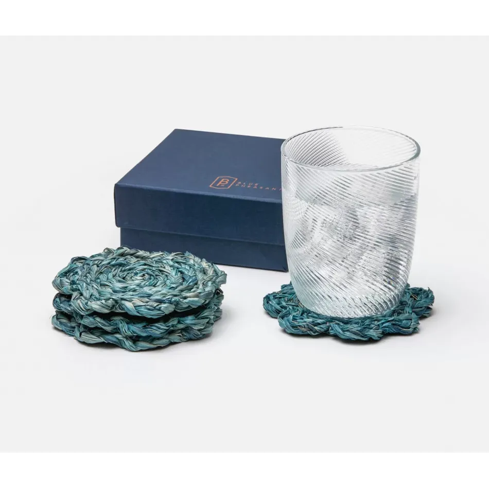 Vera Mixed Blue Flower Coasters Boxed Set of 4